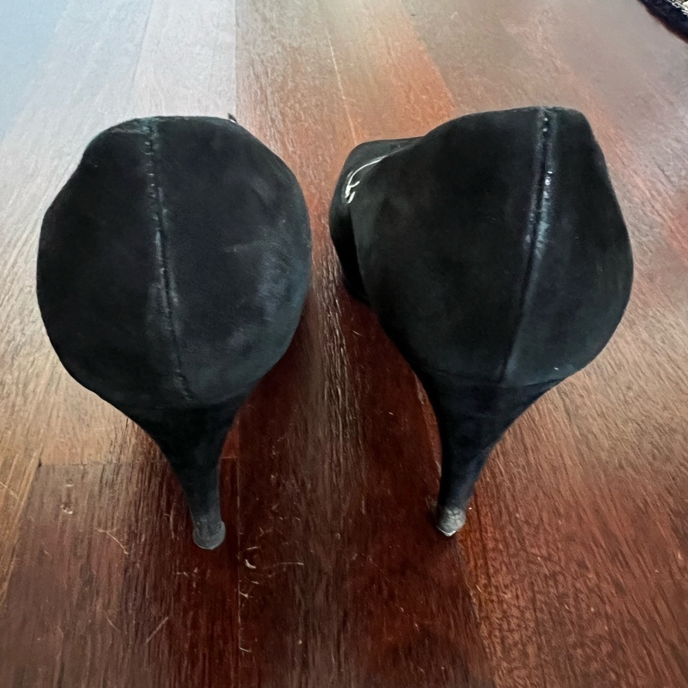 LUXURY PRADA PUMPS SHOES 1KP136 BLACK SUEDE LEATHER US 11 EU 41 - Picture 5 of 8